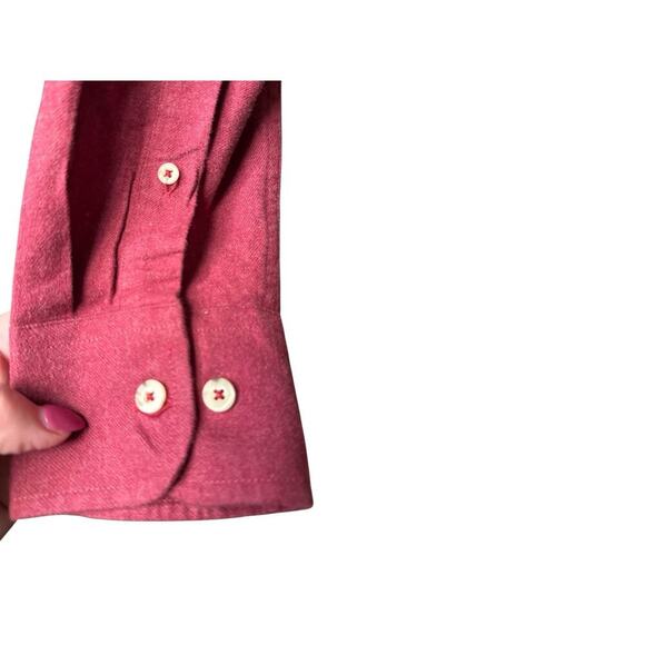 Untuckit Sherwood Flannel Shirt Men's Large Maroon Red Slim Fit Style 35722 - Picture 4 of 8